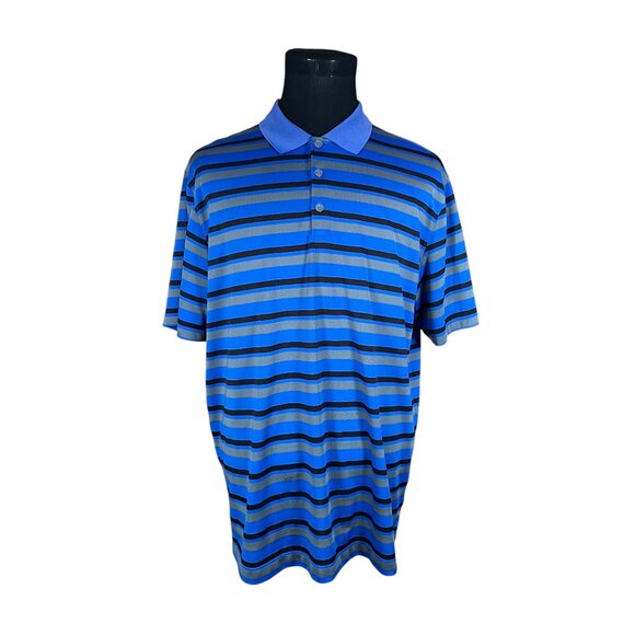 Nike Other - Nike Golf Men's Tour Performance Dri-Fit Blue Striped Short Sleeve Polo Shirt XL